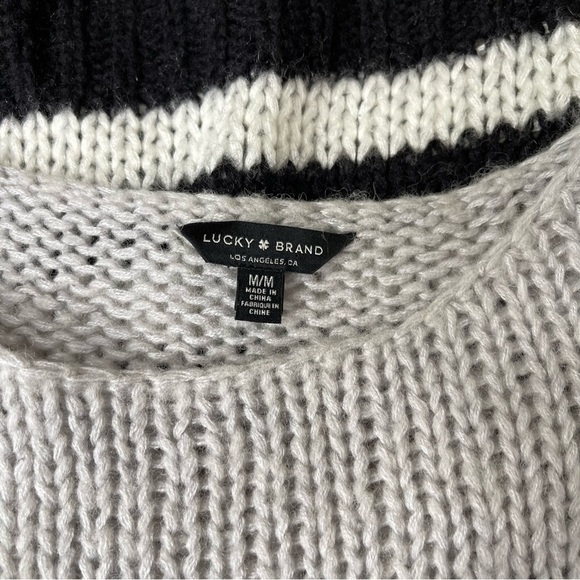 LUCKY Brand Bold Stripe Sweater Loose Knit Wool Blend - Picture 14 of 14